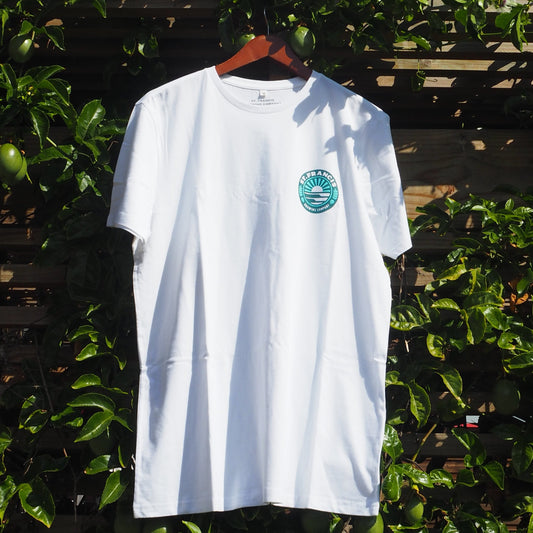 T-shirt white front back logo